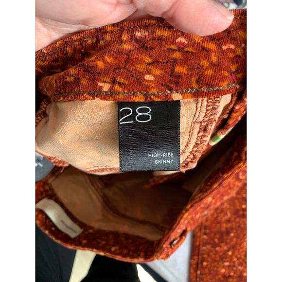 Anthropologie Pilcro Burnt Orange Corduroy High Rise Jeans Size 28 Boho - Picture 4 of 11